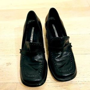 Black, leather, loafers